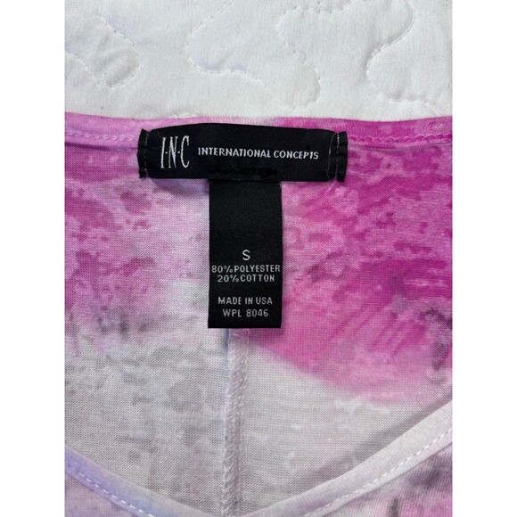 INC International Concepts Pink Floral Wing Sleeve Blouse size small - Picture 2 of 5
